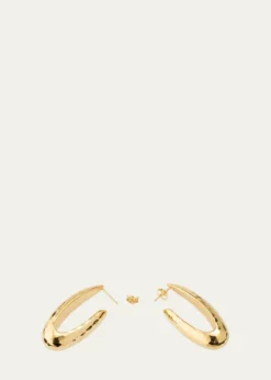 Lana14K Gold Elongated Wide Disco Hoop Earrings
