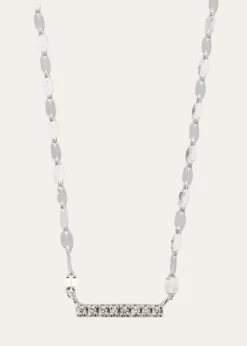 Lana14K Gold Flawless Mini Diamond Bar Pendant Necklace