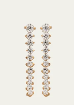 Lana14K Gold Flawless Tennis Linear Diamond Ear Crawlers