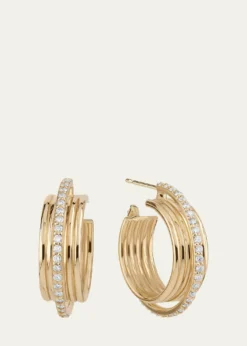 Lana14K Gold Lana Kinetic Diamond Huggie Earrings