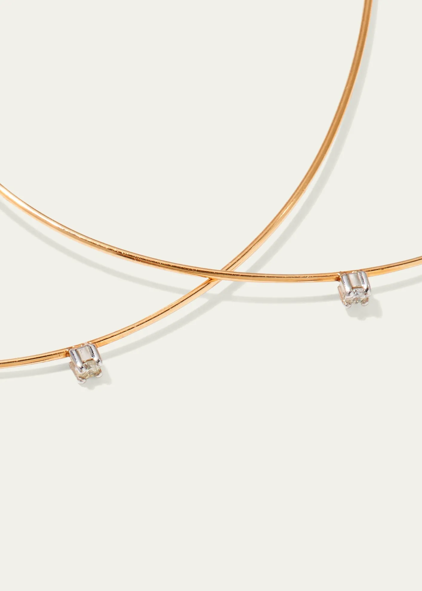 Lana14K Gold Large Upside Down Hoops with Diamonds