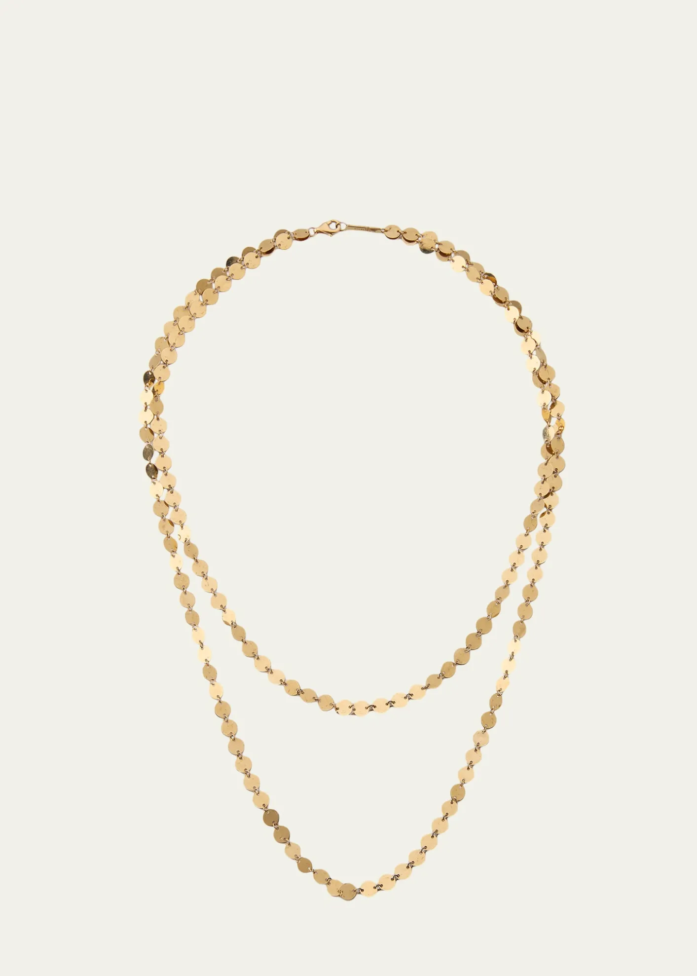 Lana14K Gold Laser Disc Duo Chain Necklace
