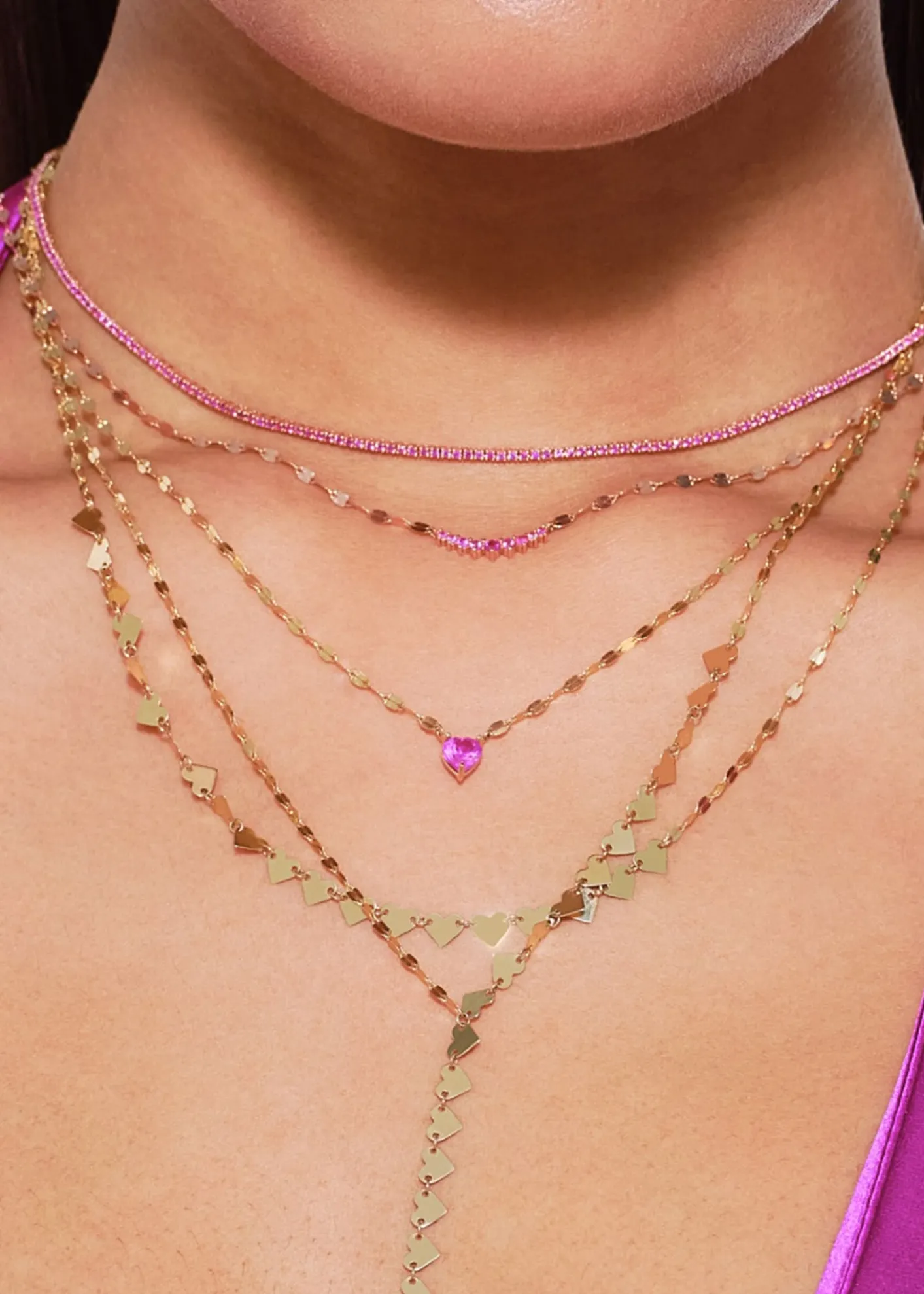 Lana14K Gold Laser Heart Chain Necklace