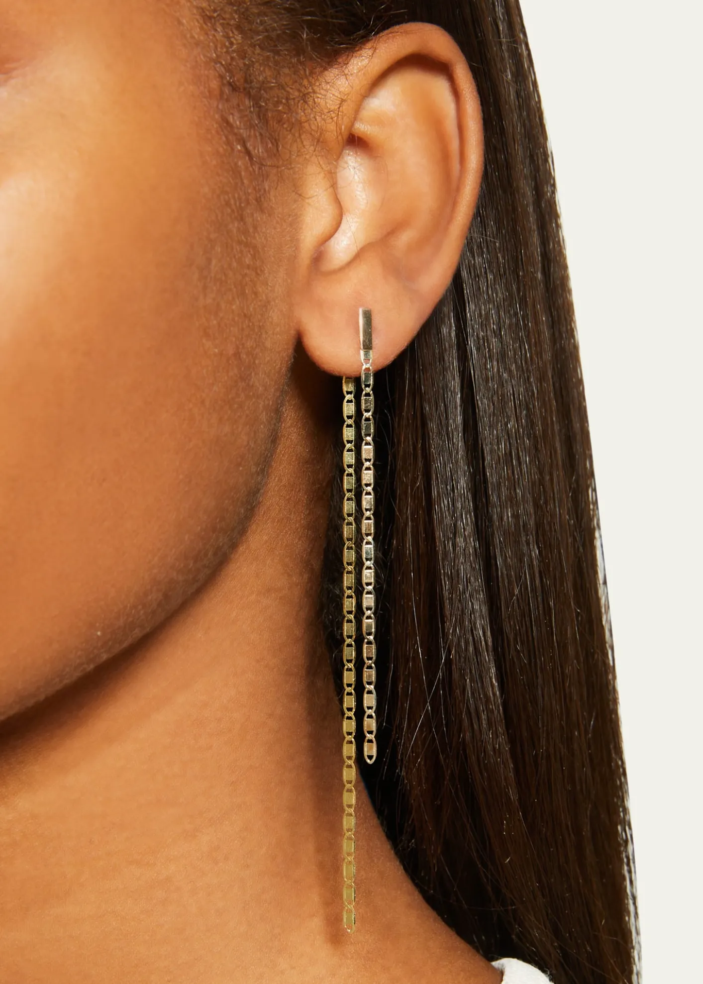 Lana14K Gold Linear Malibu Dusters Front and Back Earrings