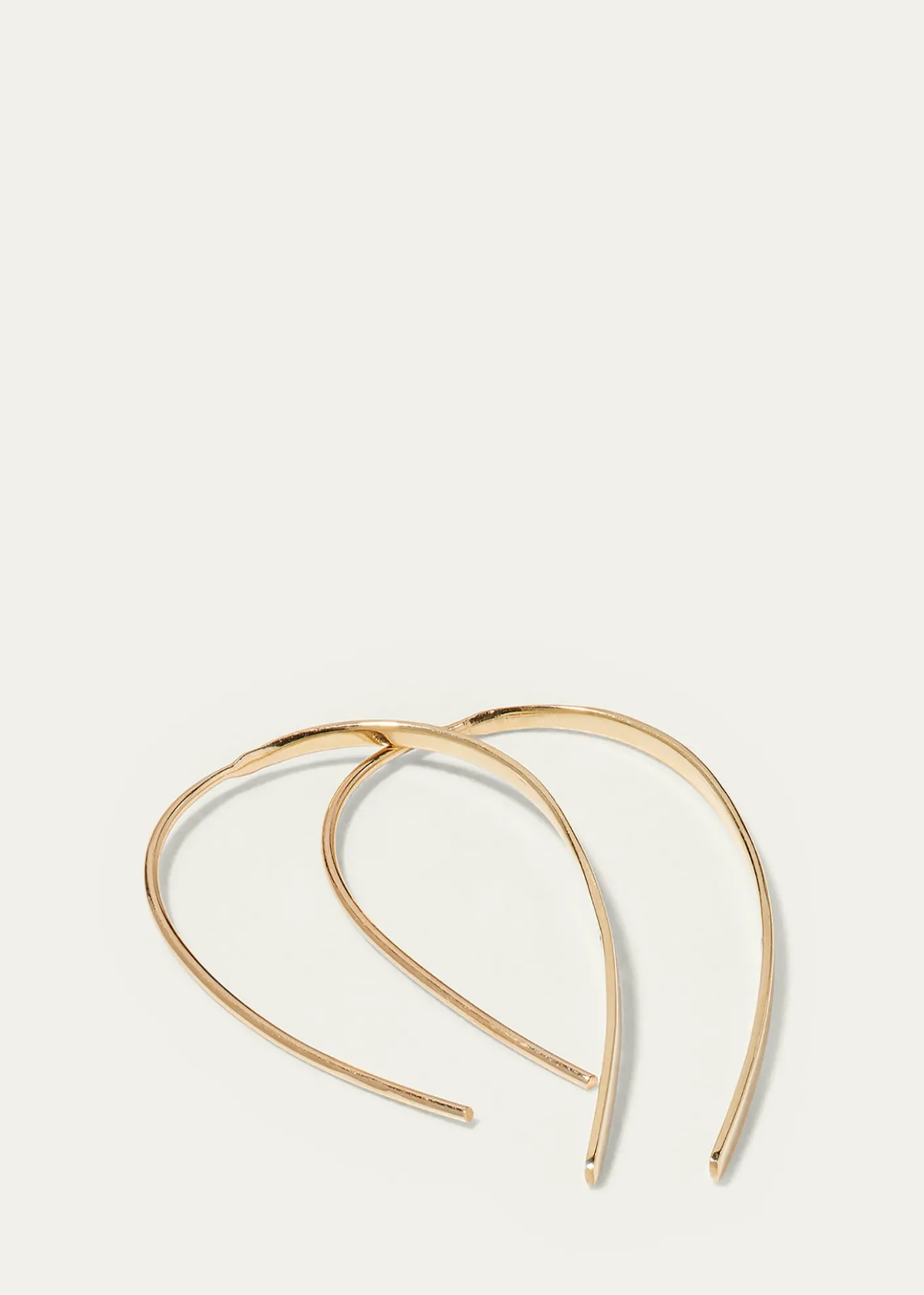 Lana14K Gold Mini Flat Hooked on Hoop Earrings