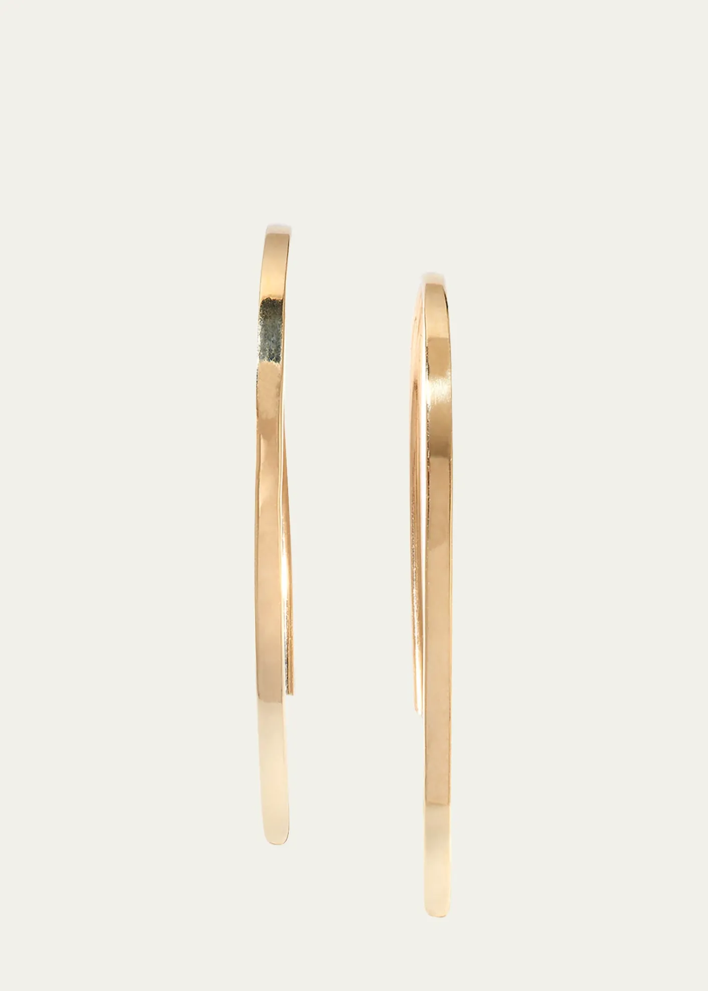 Lana14K Gold Mini Flat Hooked on Hoop Earrings