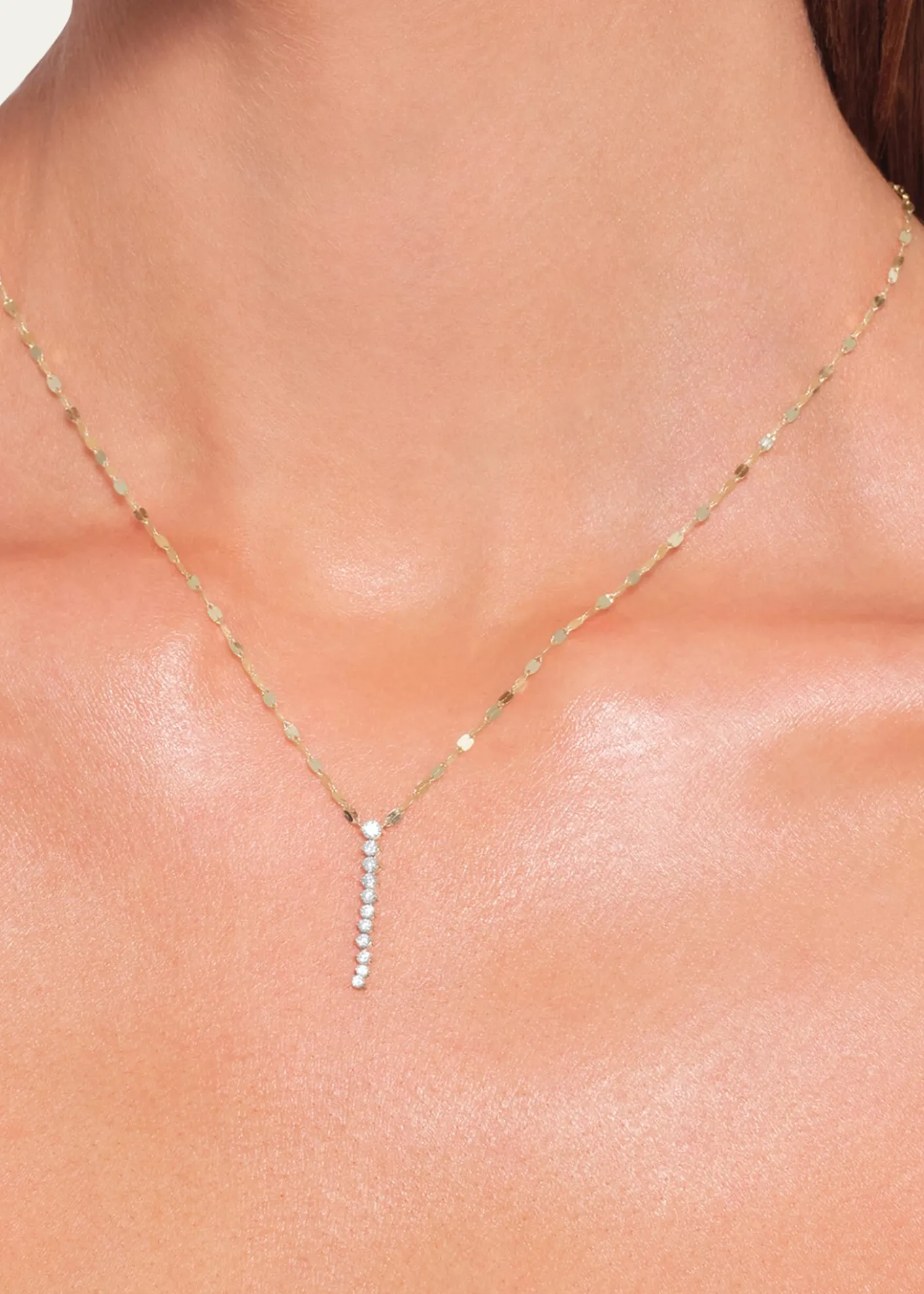 Lana14K Gold Mini Flawless Diamond Tennis Lariat Necklace