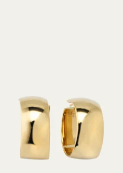 Lana14K Gold 25mm Curved Bold Hollow Hoops