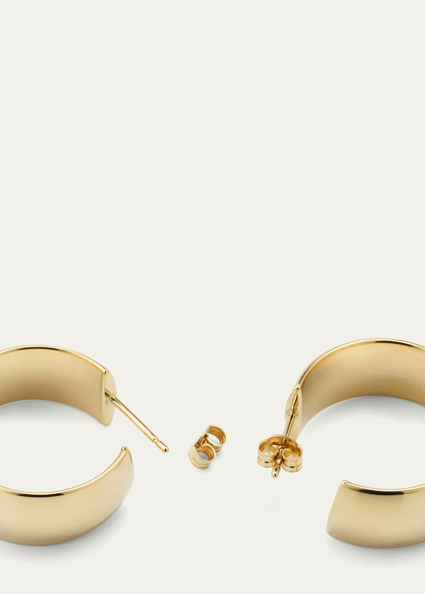 Lana14K Gold 25mm Curved Bold Hollow Hoops