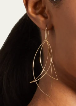 Lana14K Gold Multi-Curved Wire Marquis Hoop Earrings