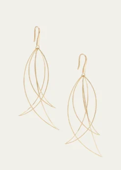 Lana14K Gold Multi-Curved Wire Marquis Hoop Earrings