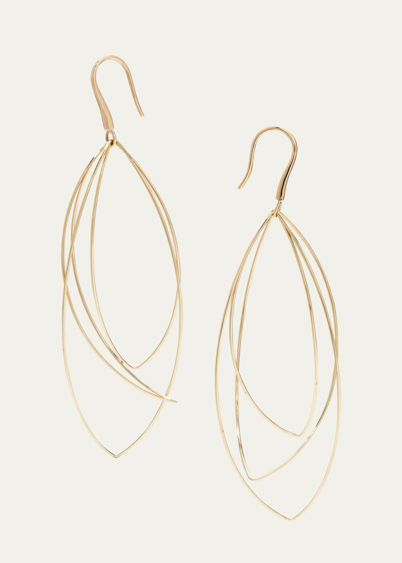 Lana14K Gold Multi-Curved Wire Marquis Hoop Earrings
