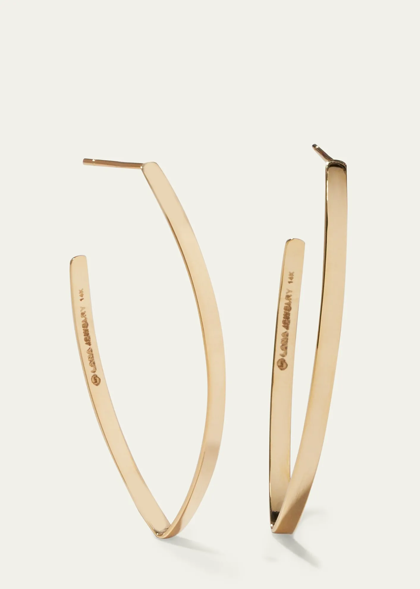 Lana14K Gold Small Flat Blake Hoop Earrings