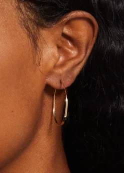 Lana14K Gold Small Flat Magic Hoop Earrings