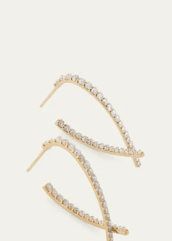 Lana14K Gold Small Flawless Front/Back Upside Down Diamond Hoop Earrings