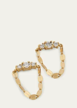 Lana14K Gold Solo Blake Draping Diamond Stud Earrings