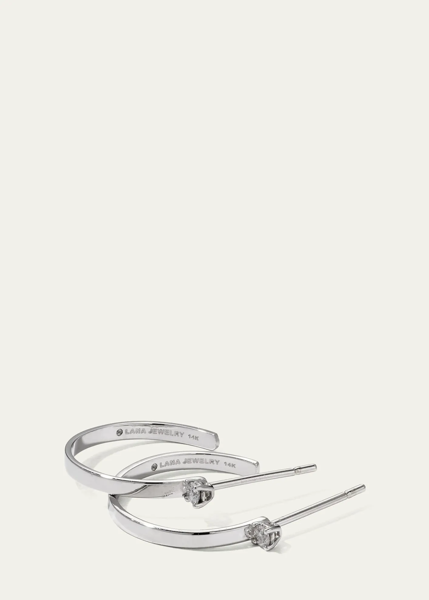 Lana14K Gold Solo Diamond Hoop Earrings