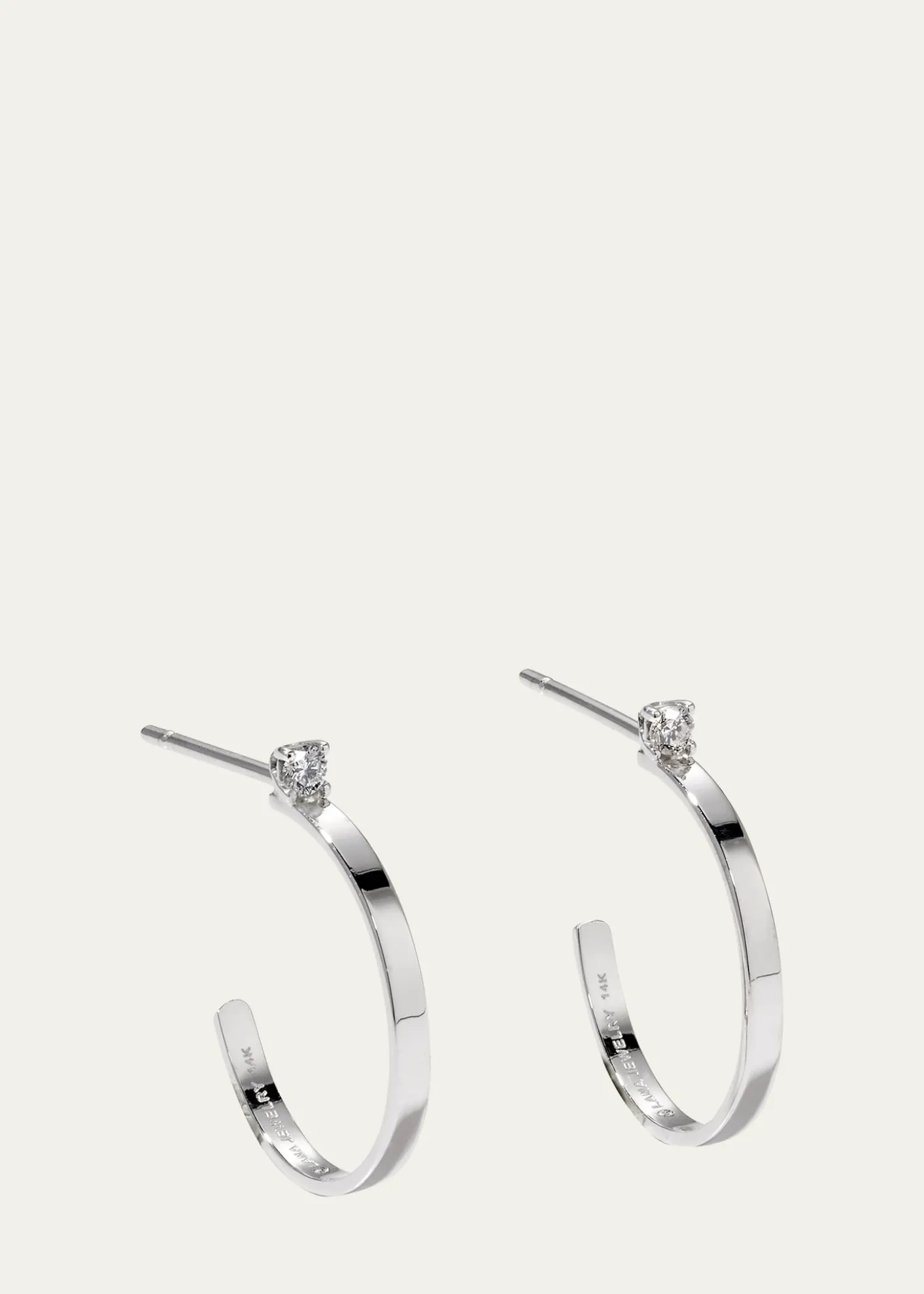 Lana14K Gold Solo Diamond Hoop Earrings