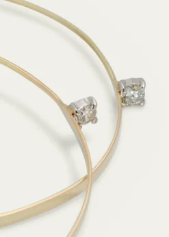 Lana14K Gold Solo Large Flat Upside Down Hoop Earrings with Diamonds, 60mm