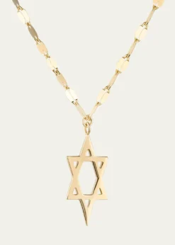 Lana14K Gold Star of David Charm Necklace with Jump Ring, 16-18"L
