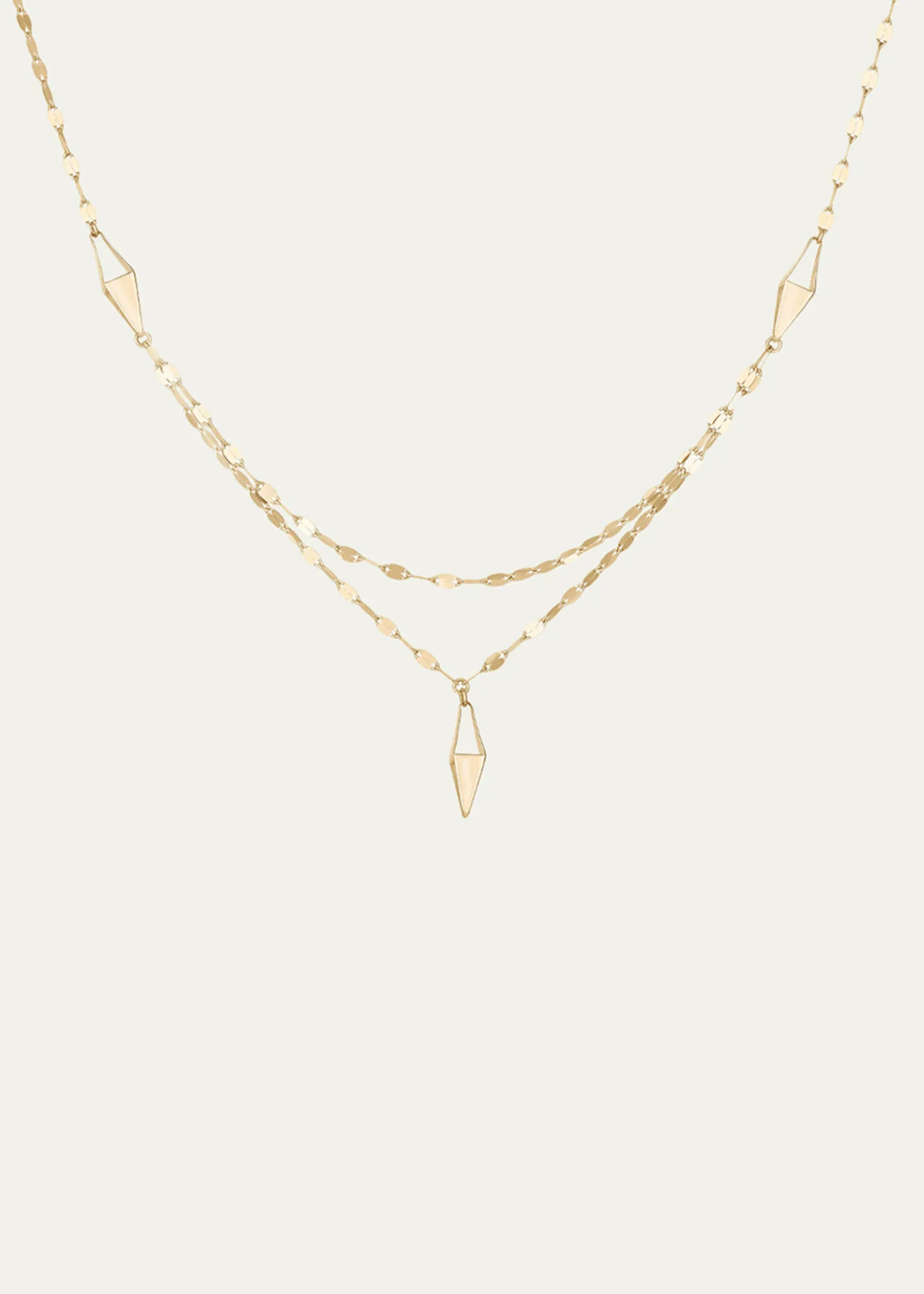 Lana14K Triangular-Link Double Strand Necklace