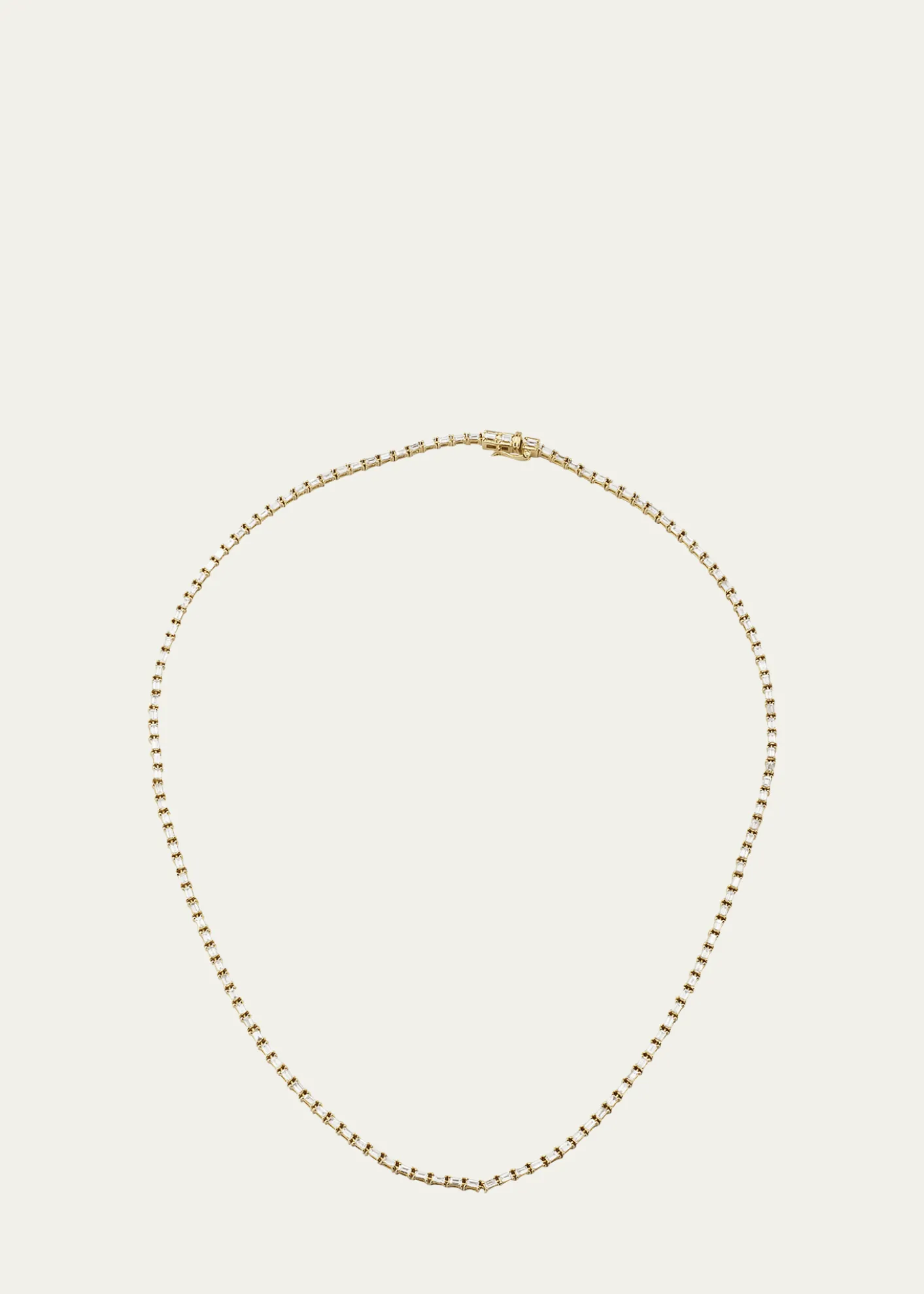 Lana14K Yellow Gold Baguette Diamond Tennis Necklace. 16"L
