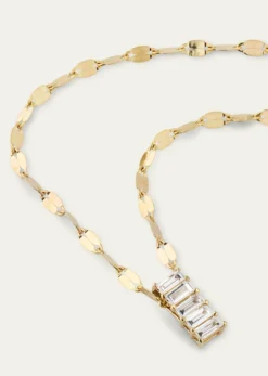 Lana14K Yellow Gold Baguette Diamond Vertical Pendant Necklace