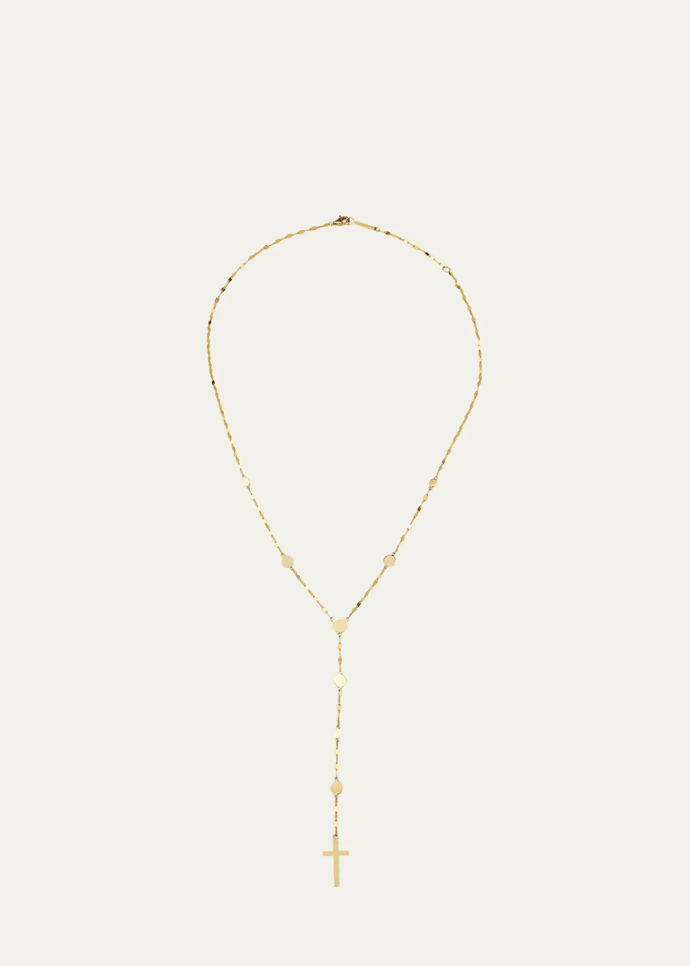 Lana14K Yellow Gold Disc Chain Lariat Crossary Necklace, 18"