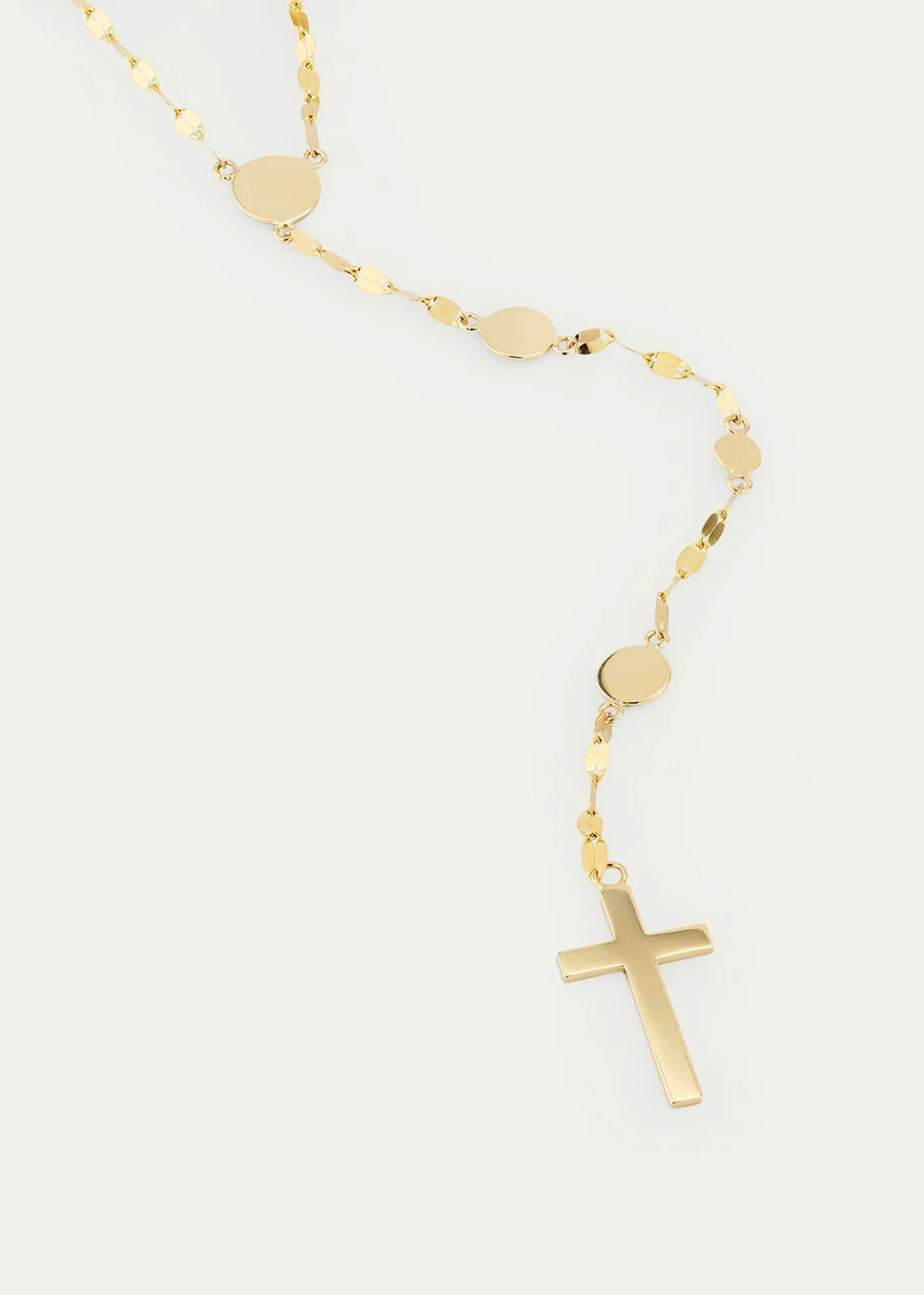 Lana14K Yellow Gold Disc Chain Lariat Crossary Necklace, 18"