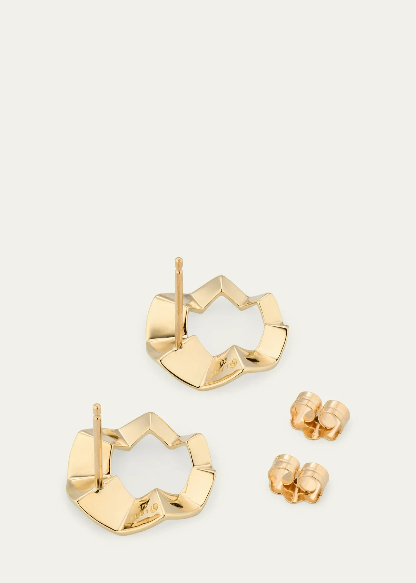 Lana14K Yellow Gold Geometric Crinkle Stud Earrings