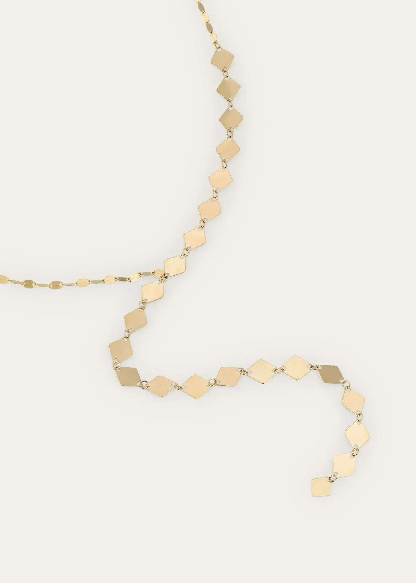 Lana14K Yellow Gold Laser Kite Blake Chain Remix Lariat Necklace, 18"L