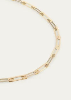 Lana14K Yellow Gold Laser Open Interlocking Rectangle Necklace