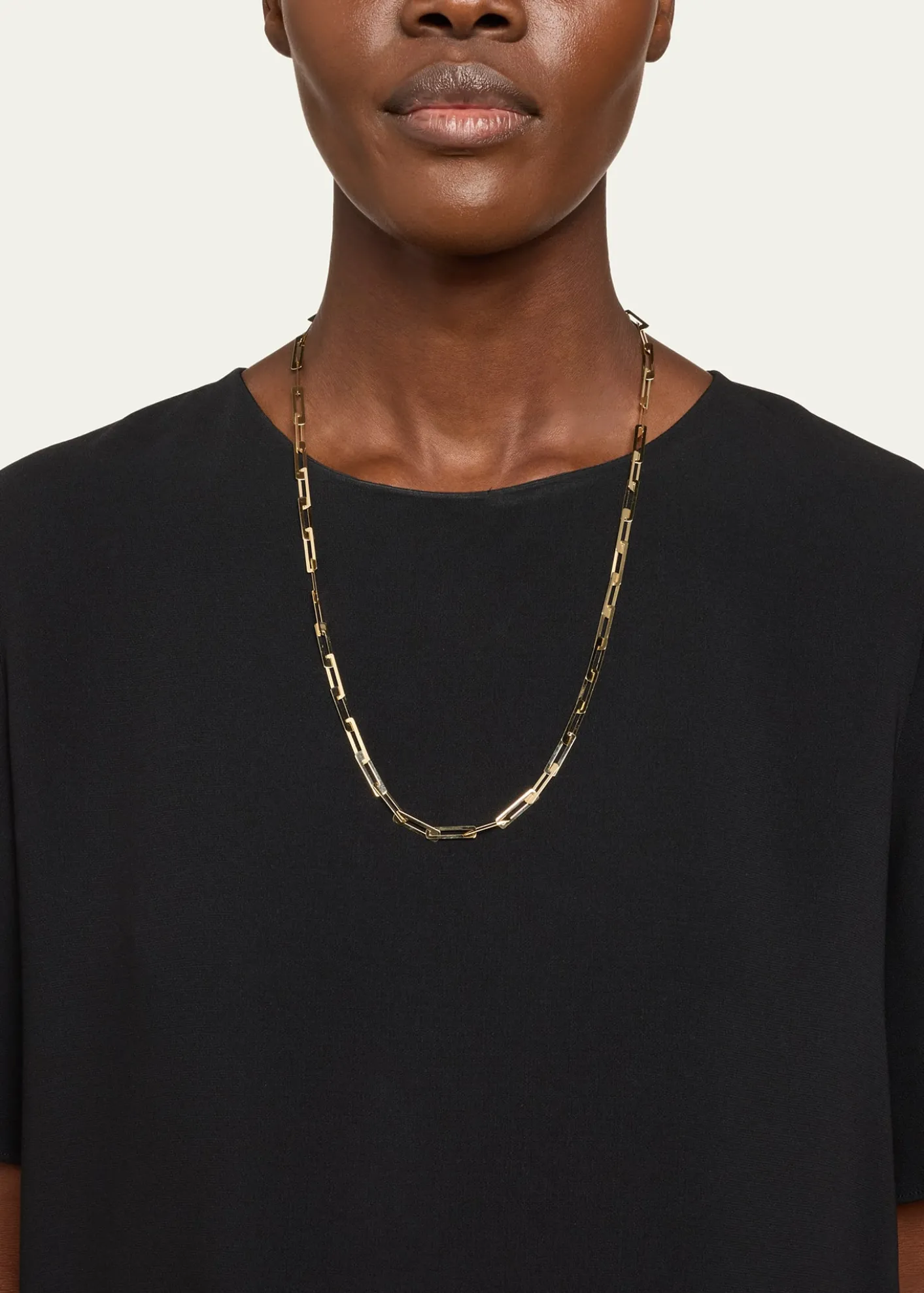 Lana14K Yellow Gold Laser Open Interlocking Rectangle Necklace