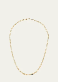 Lana14K Yellow Gold Laser Open Interlocking Rectangle Necklace