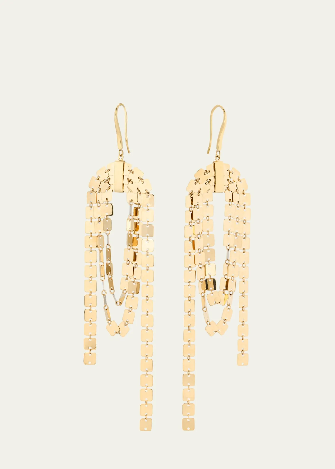 Lana14K Yellow Gold Laser Square Linear Cascade Earrings