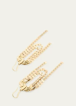 Lana14K Yellow Gold Laser Square Linear Cascade Earrings