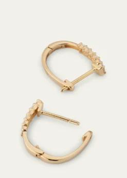 Lana14K Yellow Gold Mini Baguette Diamond Huggie Earrings