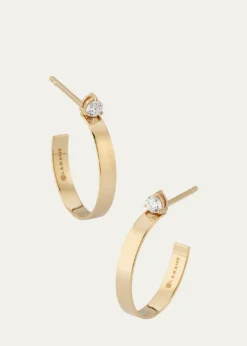 Lana14K Yellow Gold Mini Solo Diamond Huggie Earrings
