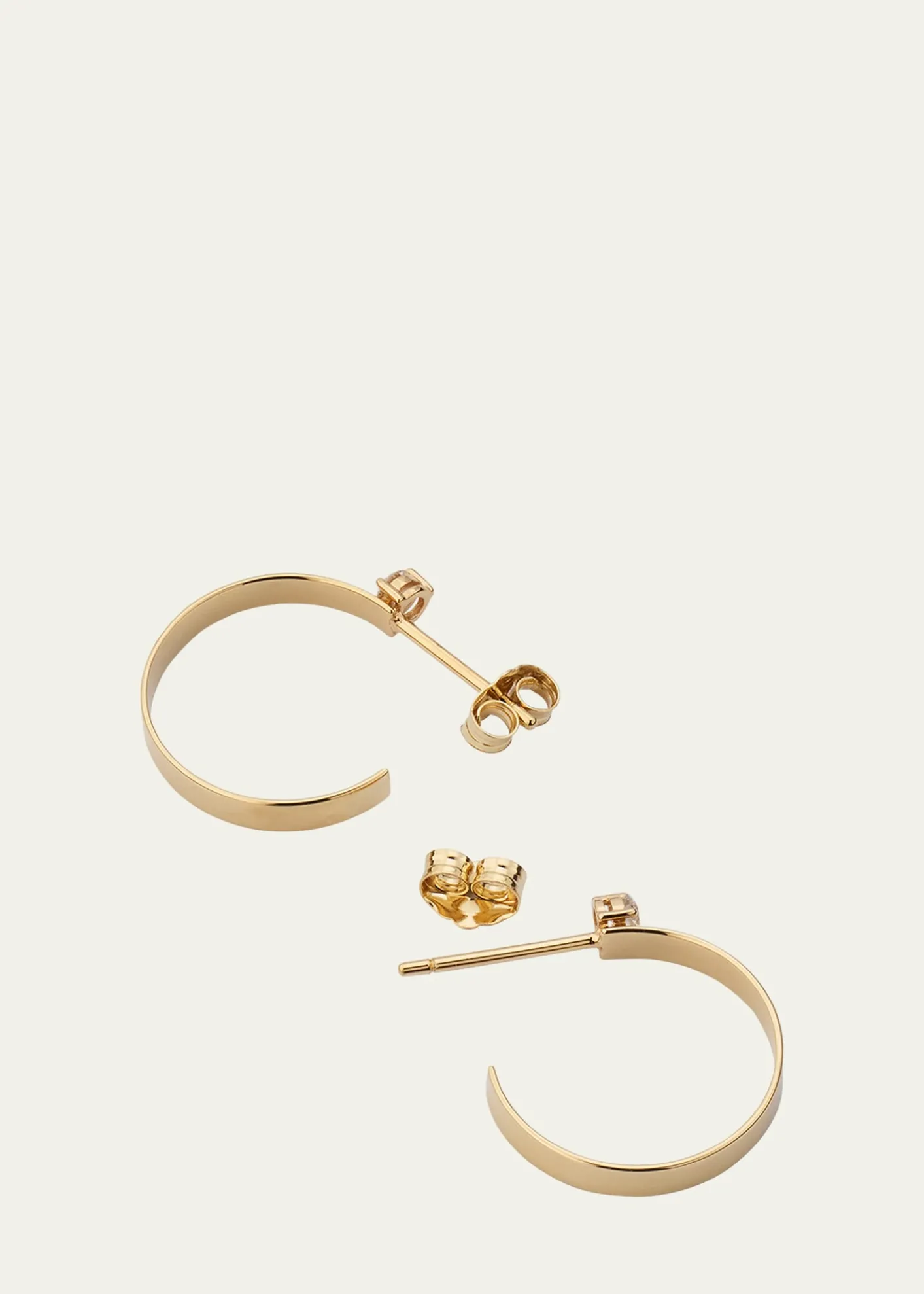 Lana14K Yellow Gold Mini Solo Diamond Huggie Earrings