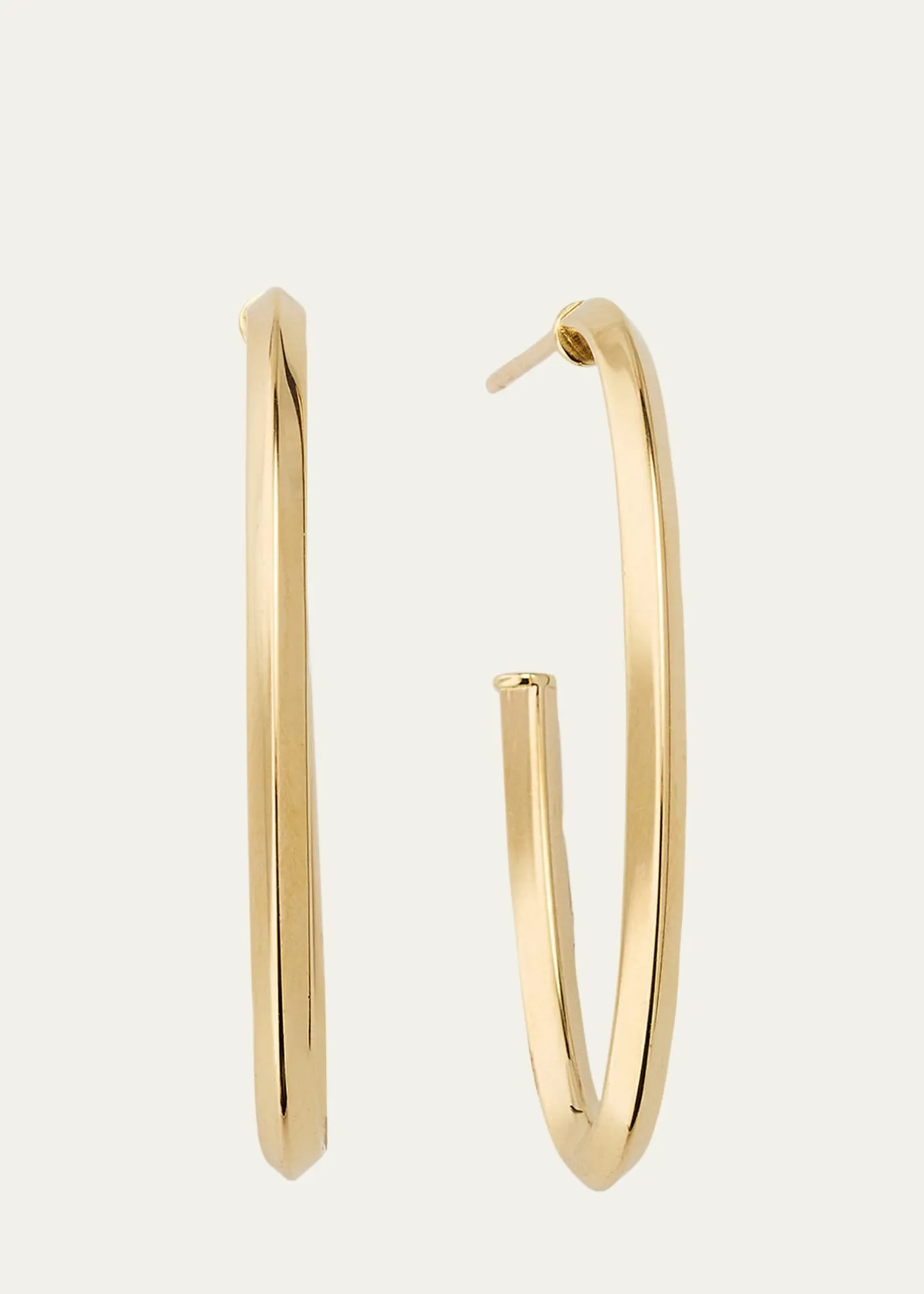 Lana14K Yellow Gold Thin Oval Hoop Earrings