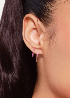 LanaMini Pink Sapphire Huggie Earrings