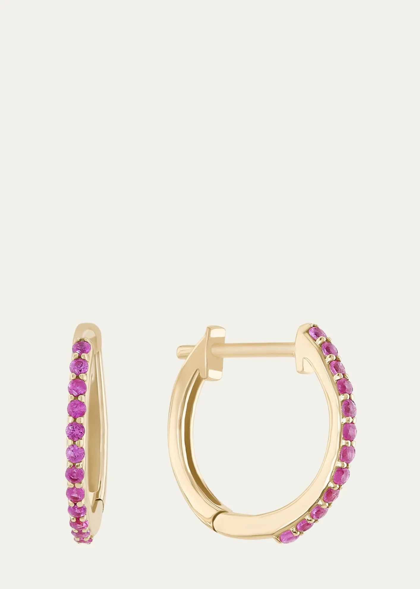 LanaMini Pink Sapphire Huggie Earrings
