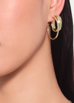 Lana24mm Curved Hoop Earrings in 14K Yellow Gold