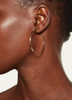 Lana45mm 14K Gold Thin Pointed Royale Hoops