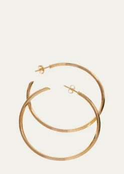Lana45mm 14K Gold Thin Pointed Royale Hoops