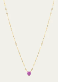 LanaSolo Pink Sapphire Heart Pendant Necklace