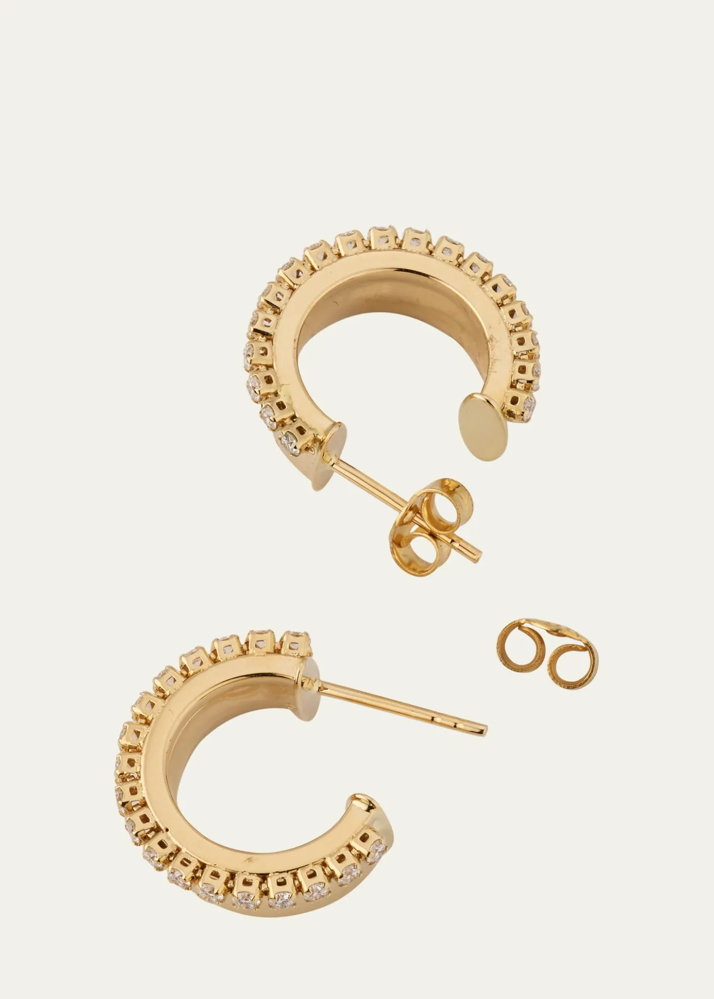 LanaVanity Diamond Hollow Hoop Earrings