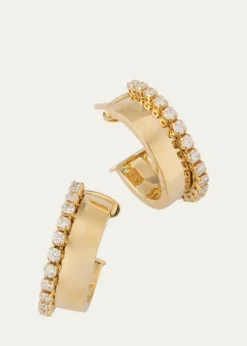 LanaVanity Diamond Hollow Hoop Earrings