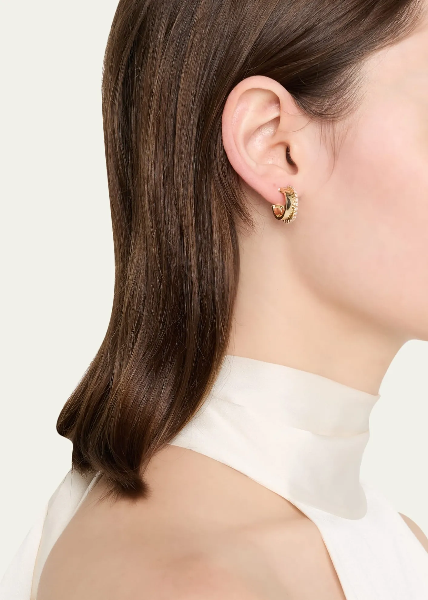 LanaVanity Diamond Hollow Hoop Earrings