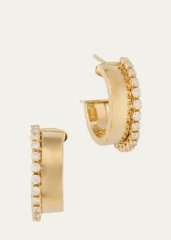 LanaVanity Diamond Hollow Hoop Earrings